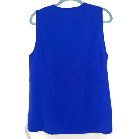 Entro Shirt Sleeveless V-neck Pullover Electric Blue Lightweight Women’s Large - Picture 4 of 6